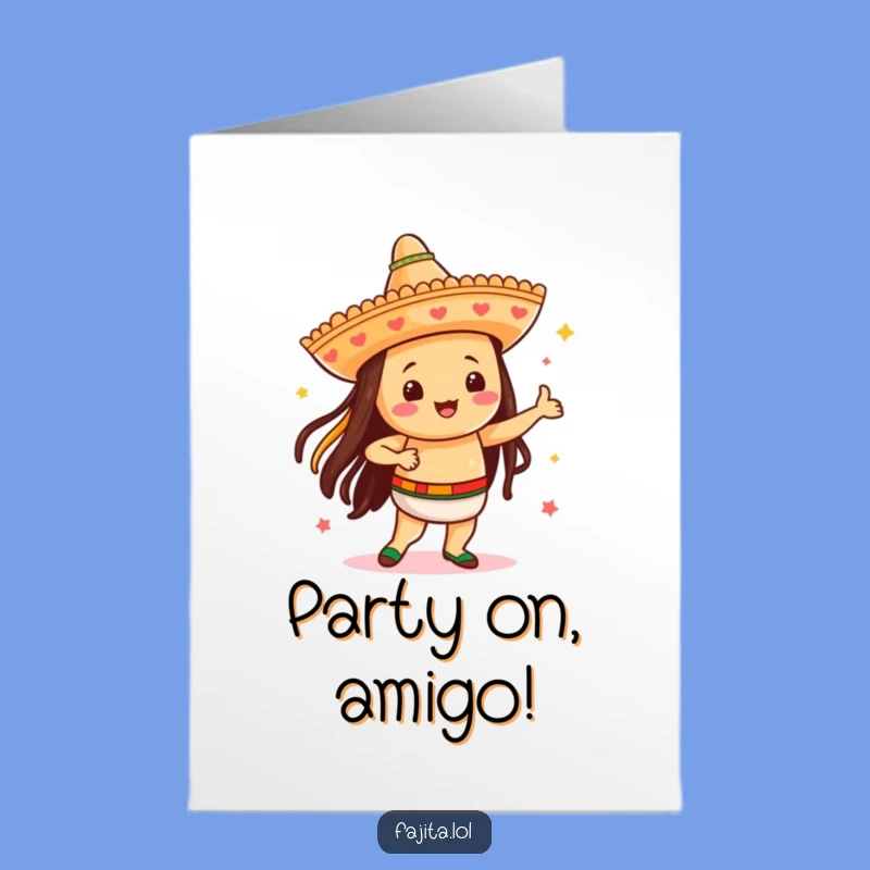 Joyful Free Printable Congrats Card: Dancing Sombrero Fajita Downloadable Gift