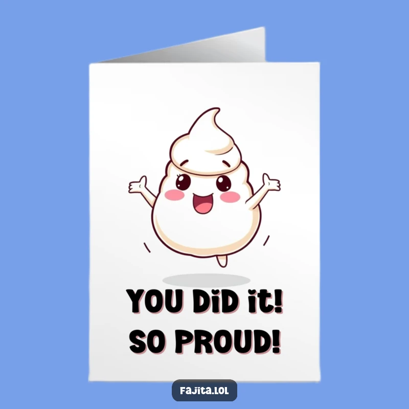Free Printable Congrats Card: Bouncing Sour Cream Celebration Downloadable Gift
