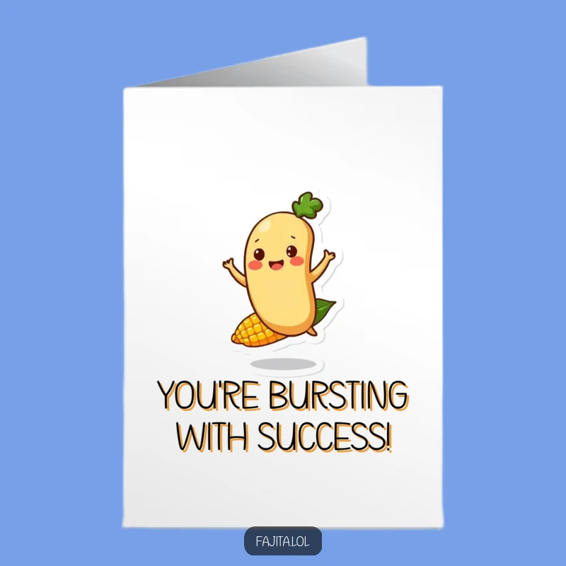 Free Printable Congrats Card: Bouncing Bean, Humorous Downloadable Celebration