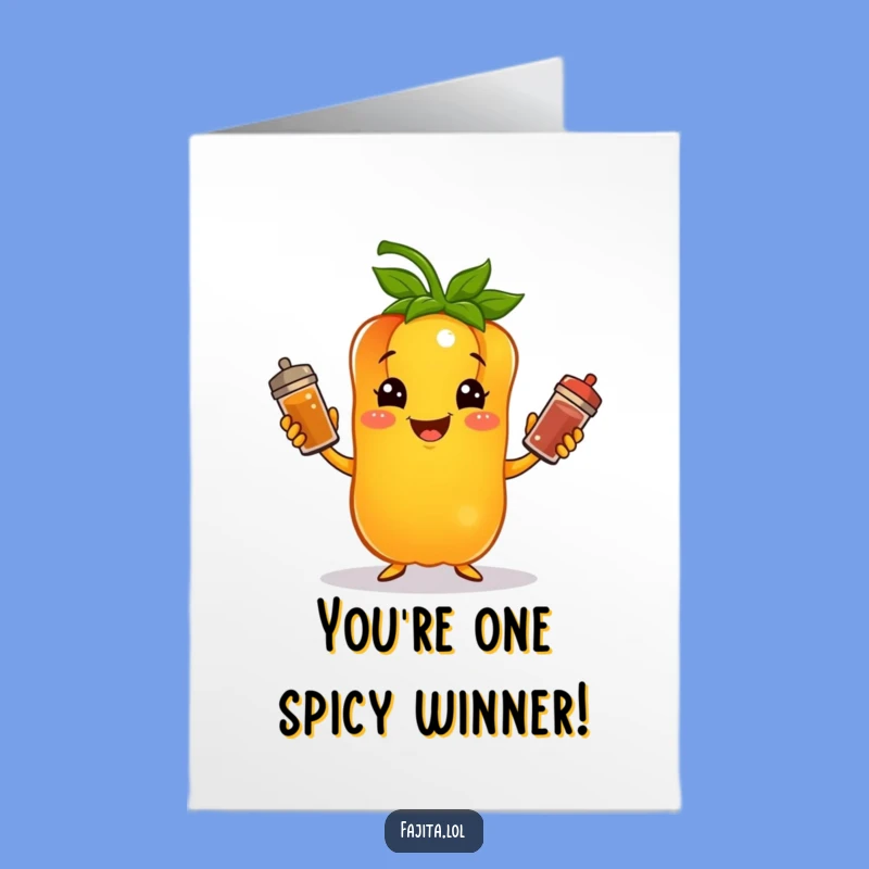 Free Printable Congrats Card: Spice Juggler Pepper - Downloadable Achievement Gift