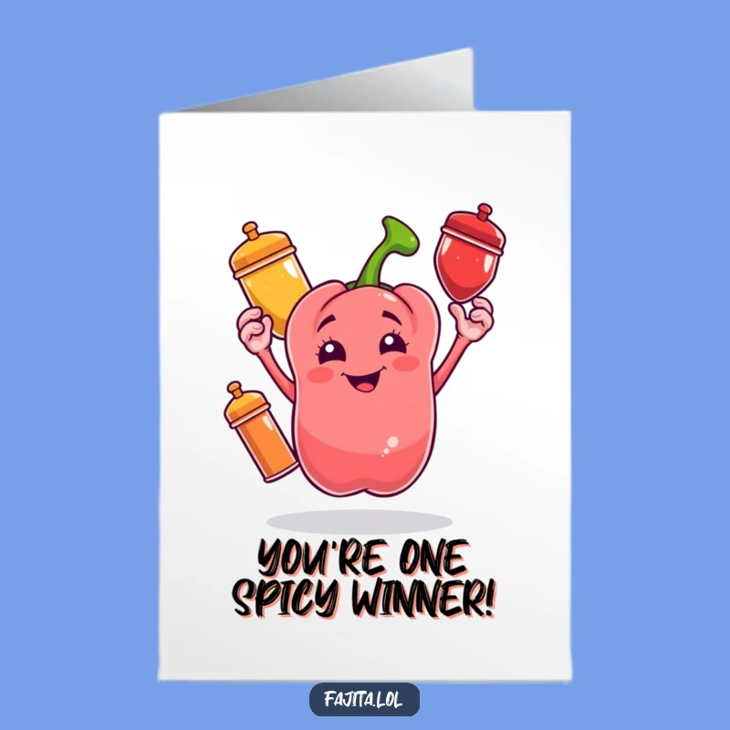 Free Printable Congrats Card: Pepper Juggler Wins, Celebrate Vibrantly!
