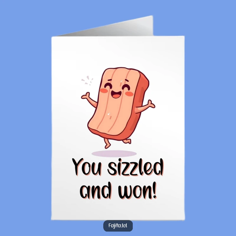 Free Printable Congrats Card: Dancing Meat Celebration, Shimmy Success!