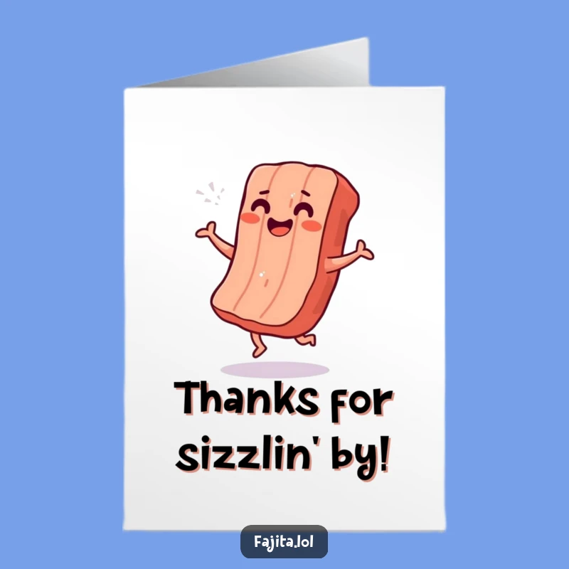 Free Printable Thank You Card: Dancing Meat Thanks, Grill Master!