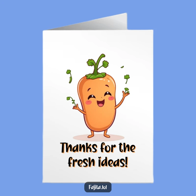 Free Printable Thank You Card: Juggling Pepper's Fresh Gratitude Downloadable Greeting!