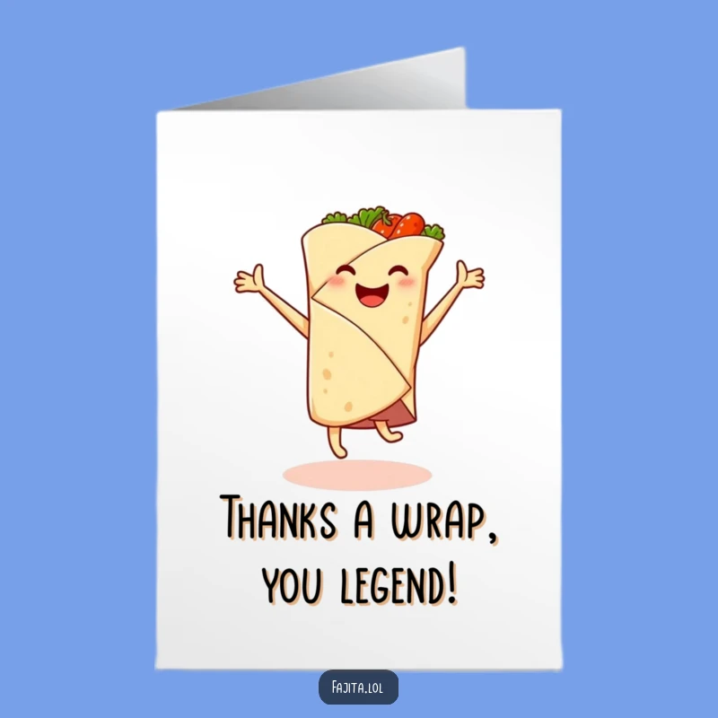Free Printable Thank You Card: Spicy Fajita Wrap Cartwheel, Express Gratitude!