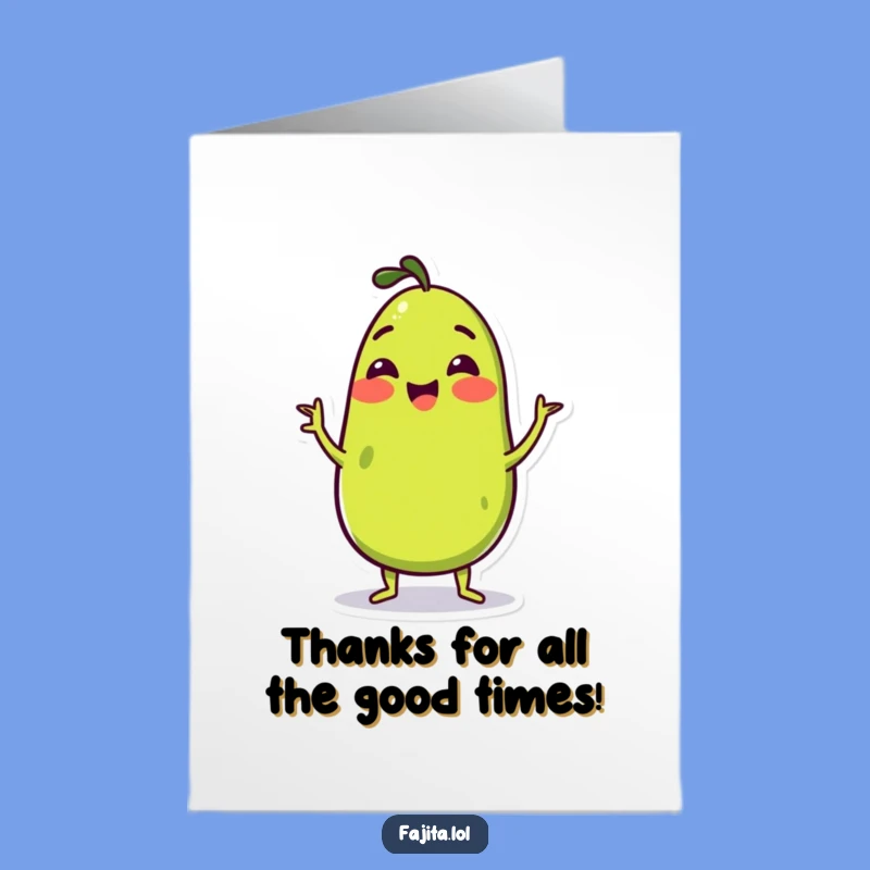 Free Printable Thank You Card: Wiggling Guac Gratitude Downloadable Gift