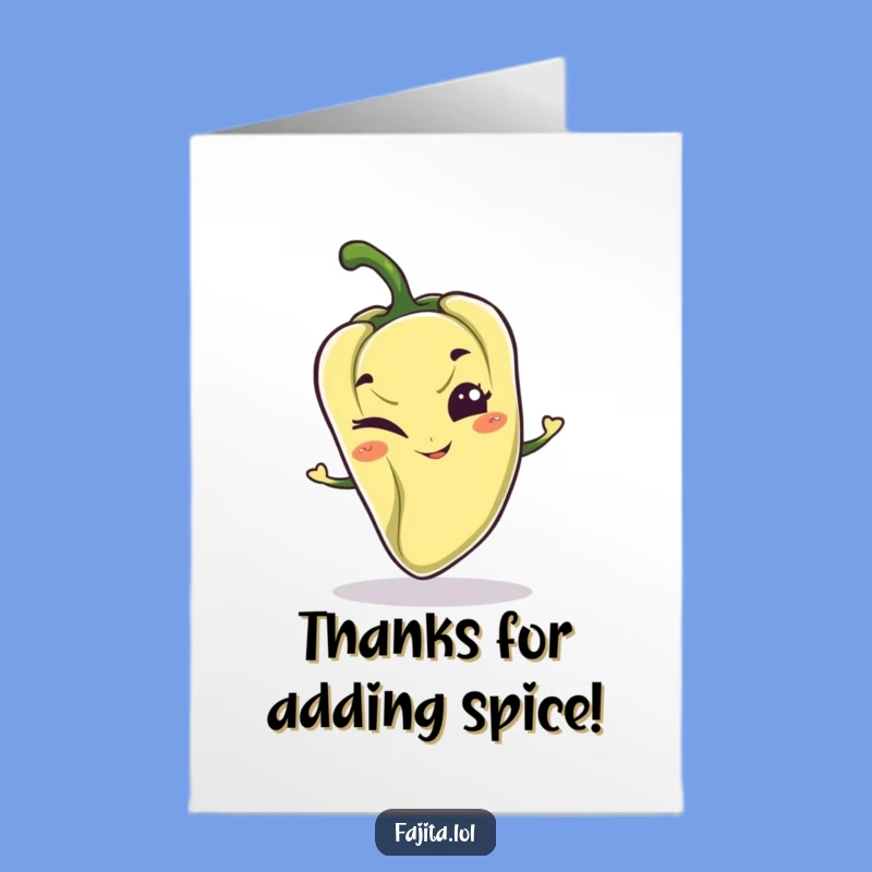 Free Printable Thank You Card: Winking Pepper Gratitude Greeting