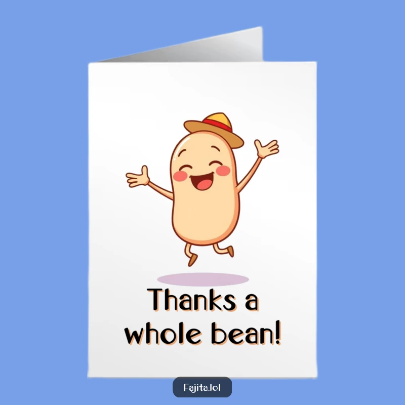 Free Printable Thank You Card: Bouncy Bean Expressing Thanks Digital Download