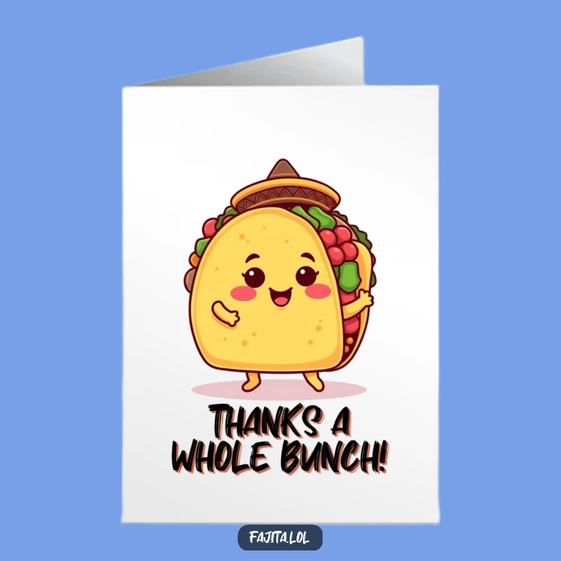 Free Printable Thank You Card: Funny Taco Jig Design, a Hilarious Downloadable Gift!