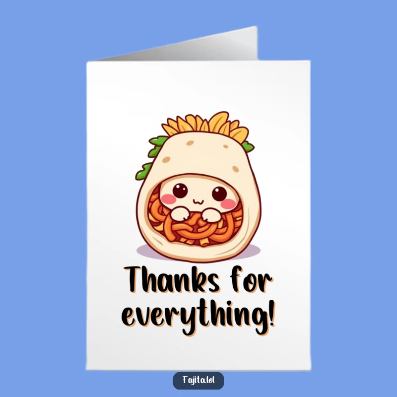 Free Printable Thank You Card: Cozy Fajita Burrito Downloadable Gift
