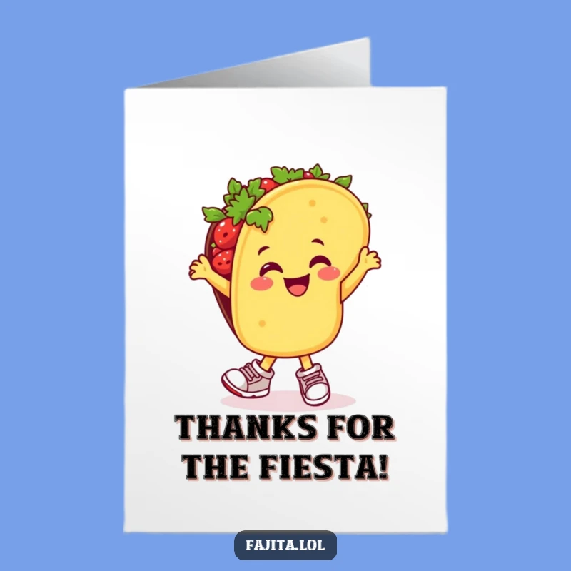 Free Printable Taco Thank You Card: Funny Dance Fiesta Downloadable Gratitude!