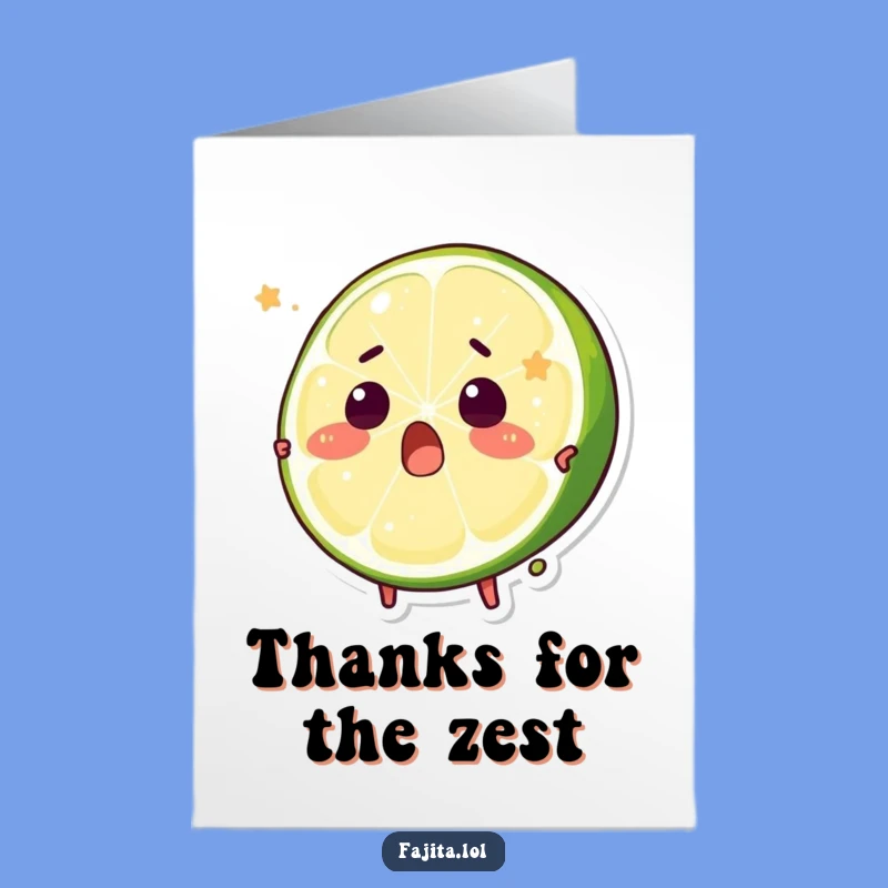 Free Printable Thank You Card: Surprised Lime Squeeze, Funny Downloadable Gift