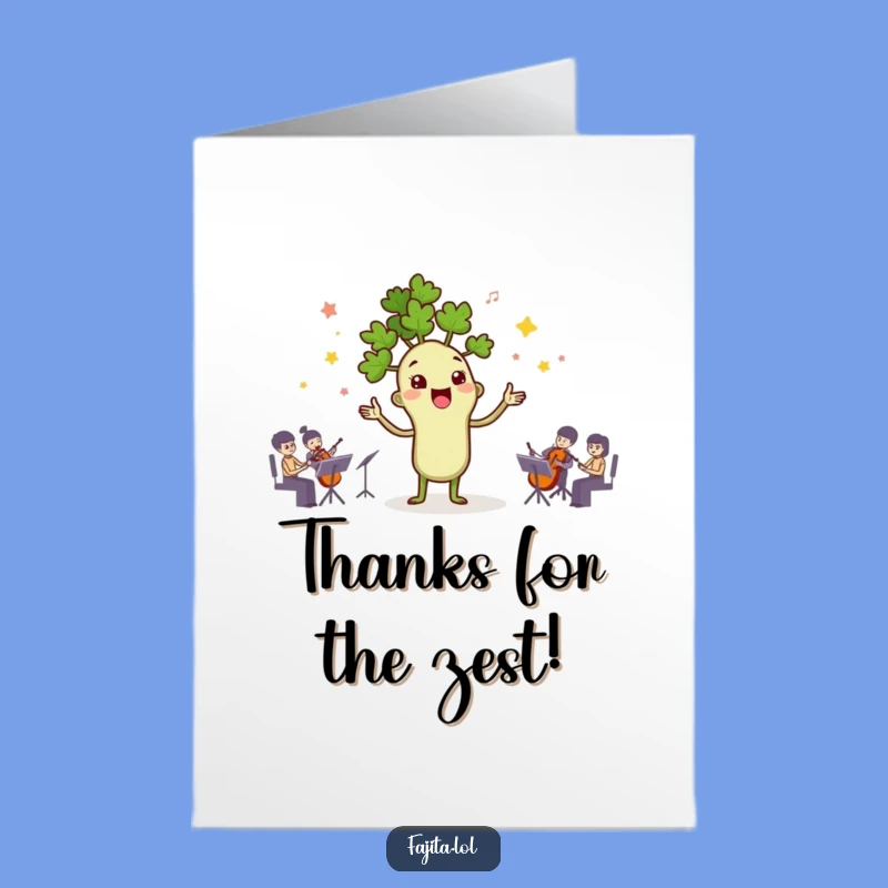 Free Printable Thank You Card: Cilantro Conductor Expresses Gratitude Downloadable Gift