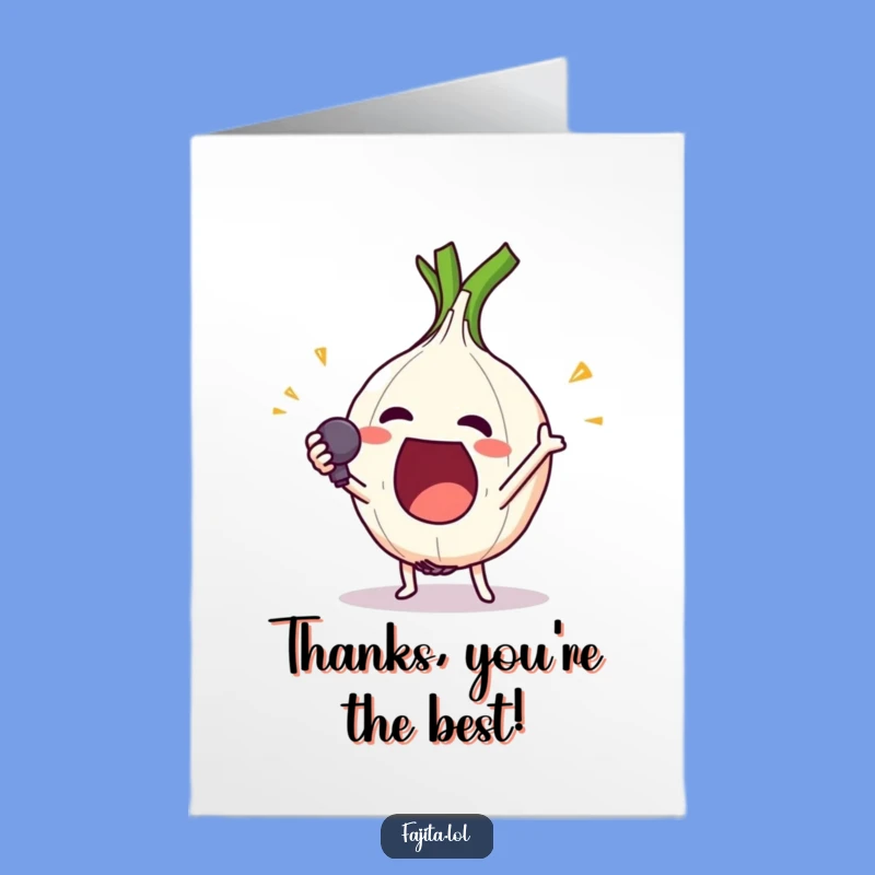 Free Printable Thank You Card: Onion Ring Mic Drop Thanks!