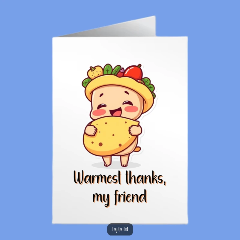 Free Printable Thank You Card: Fajita & Tortilla Hug, A Cozy Downloadable Thanks