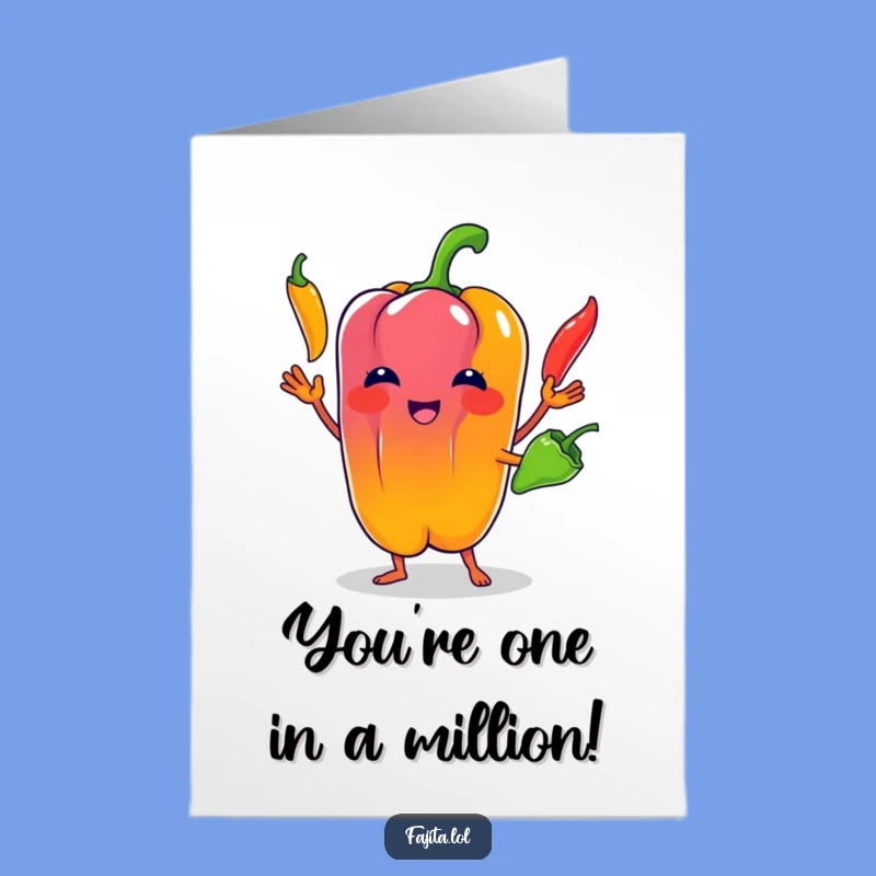 Free Printable Thank You Card: Juggling Peppers Card for Your Generosity