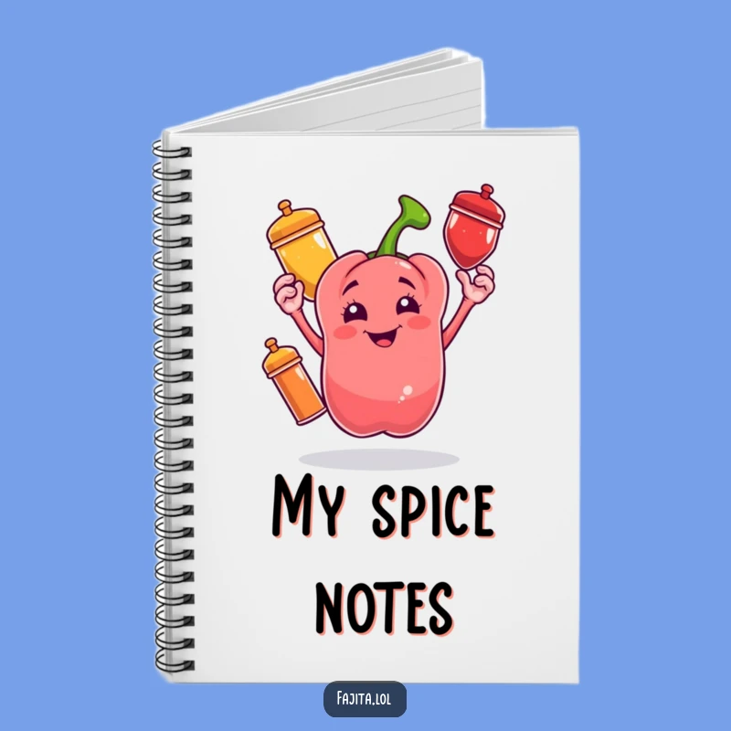 Funny Bell Pepper Spice Notebook - Cheerful Juggling Journal
