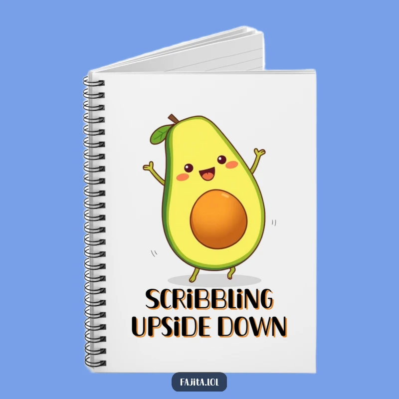 Funny Cartwheeling Avocado Slice Notebook - Cheerful Journal, Blank Lined Gift