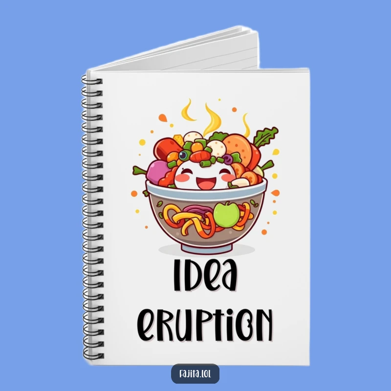 Funny Fajita Bowl Notebook - Overflowing Joyful Ingredients, Blank Lined Journal Gift