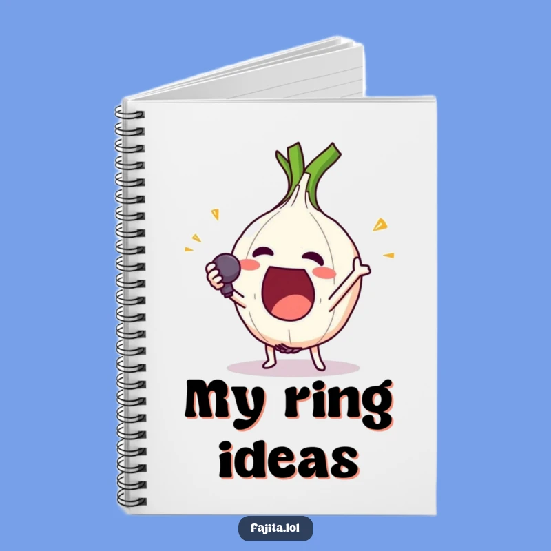 Funny Onion Ring Mic Drop Notebook - Comedic Character Journal