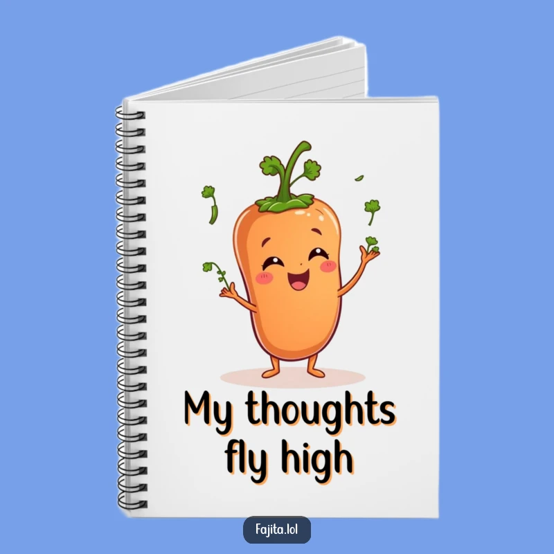 Funny Pepper Juggling Cilantro Notebook - Jot Down Ideas with Veggie Wit