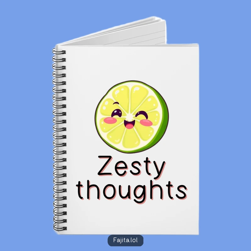 Funny Wiggling Lime Slice Notebook - Smiling Journal, Blank Lined Gift