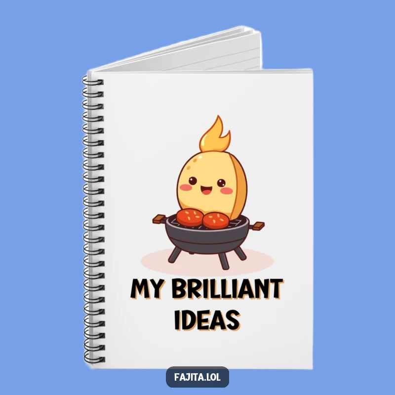 Funny Sizzling Fajita Notebook: Happy Grill Cartoon Journal for Recipes