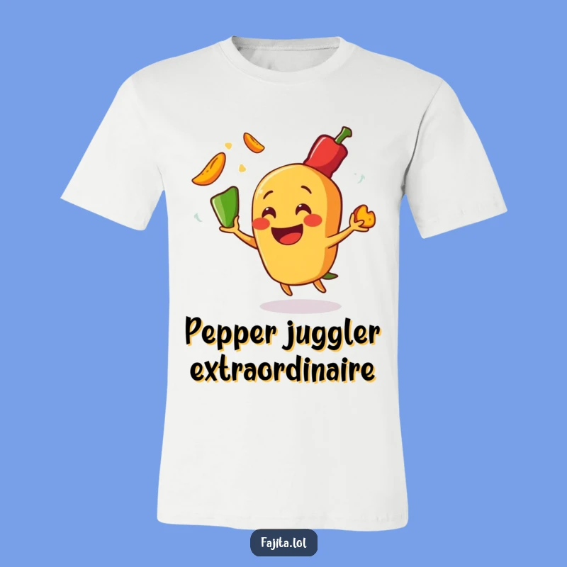 Funny Fajita Pepper Juggler Tee Shirt: Sizzling Action, Hilarious Gift for Comedians