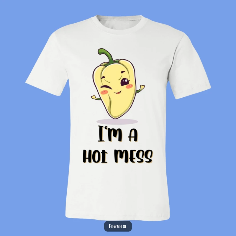 Funny Mischievous Pepper T-Shirt: Playful Winking Character Tee