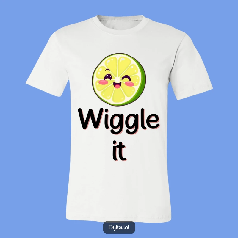 Funny Wiggling Lime Slice T-Shirt - Smiling Fajita Character, Hilarious Foodie Apparel Gift