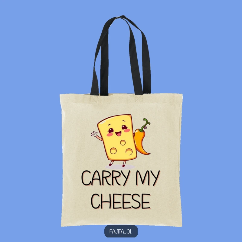 Funny Cheese Slice Tote Bag: Cartwheel Pepper Fiesta Carry-All Gift