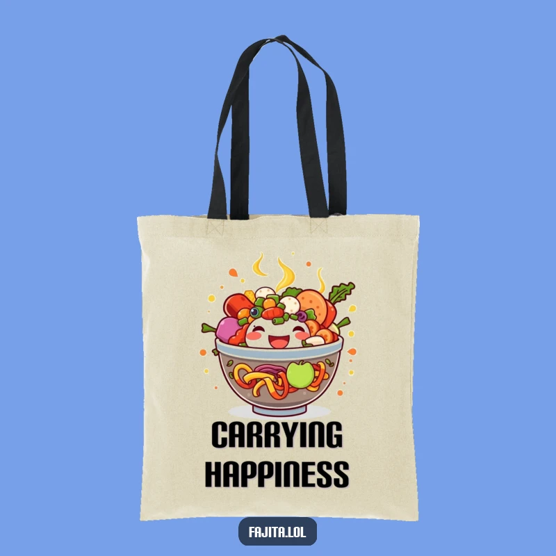 Funny Fajita Bowl Tote Bag - Overflowing Joyful Ingredients, Eco-Friendly Comedic Accessory