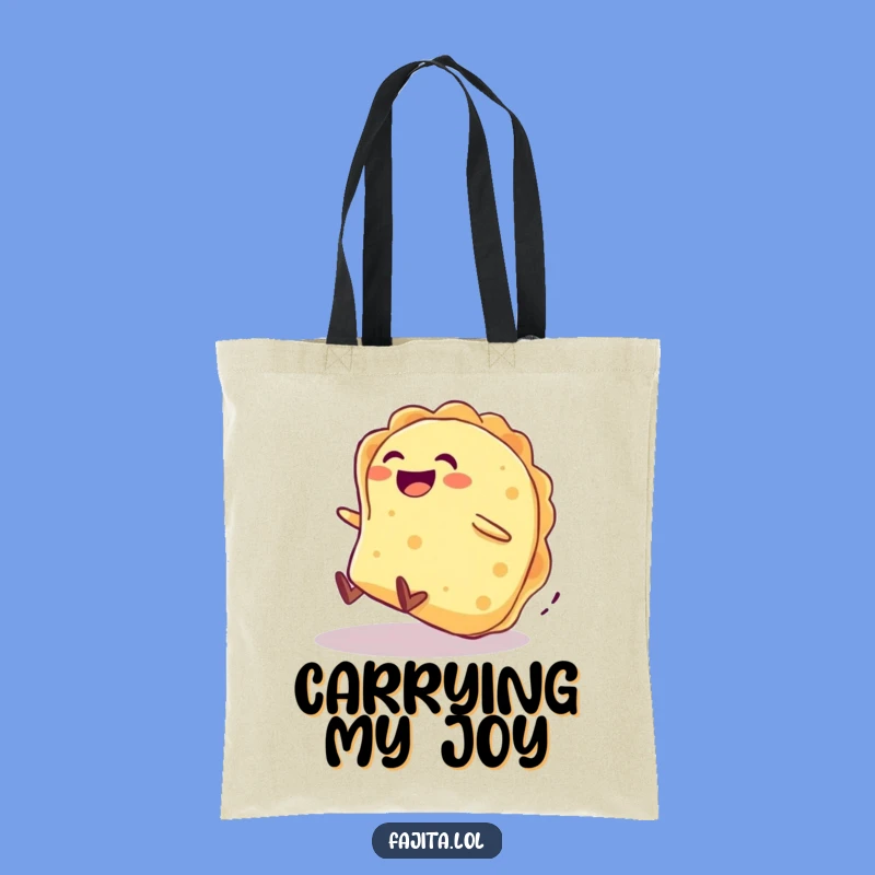 Funny Tortilla Rolling Downhill Tote Bag - Carry Your Fun & Food