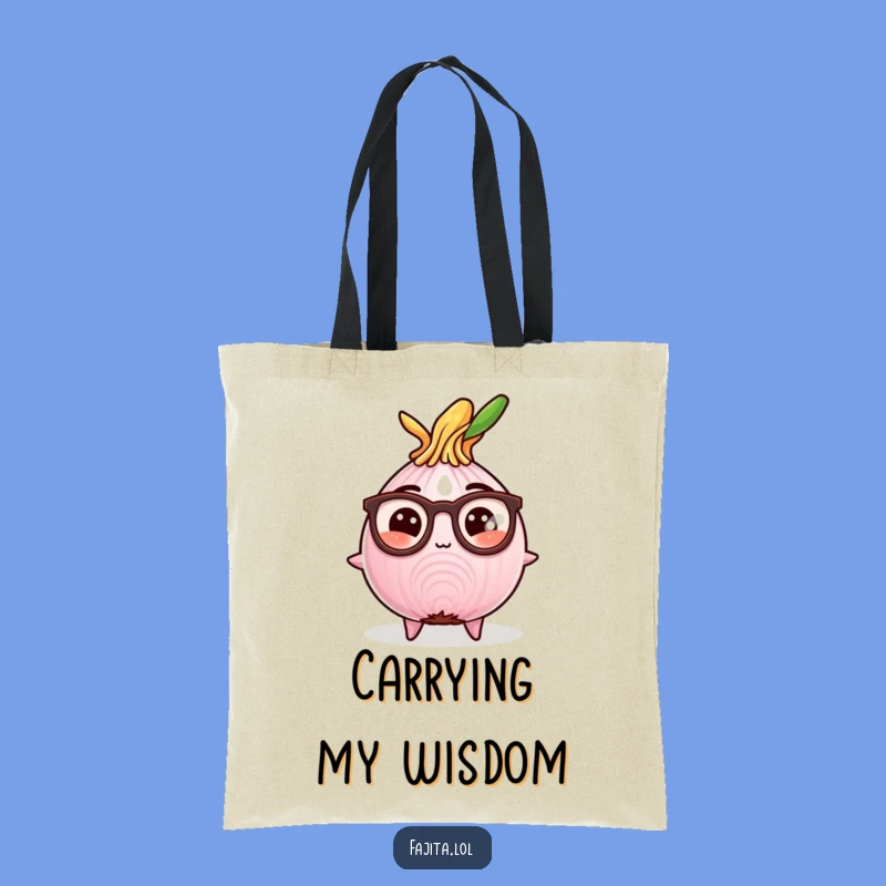 Funny Studious Fajita Onion Tote Bag: Comedic Carry-All for Bookworms