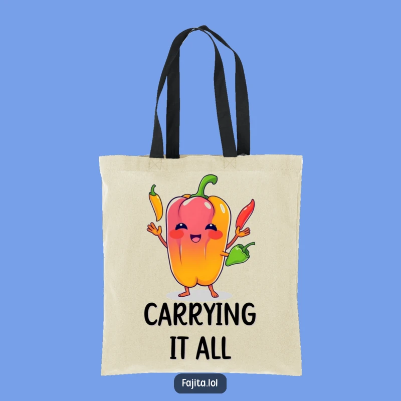 Funny Bell Pepper Juggler Tote Bag: Carry Your Goods with this Hilarious Veggie