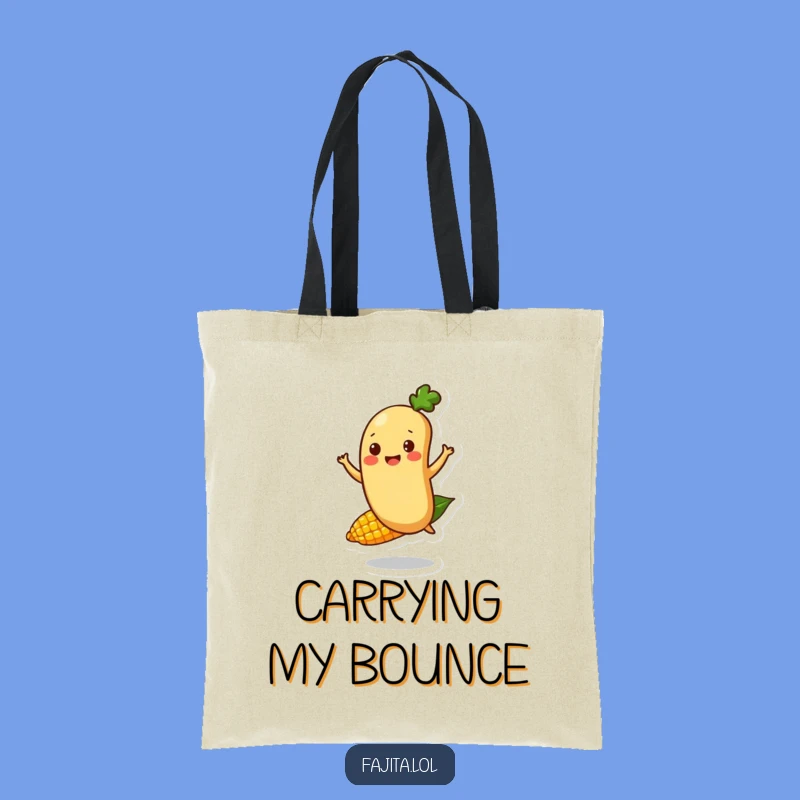 Funny Bouncing Bean Tote Bag - Happy Fajita Action, Quirky Accessory Gift