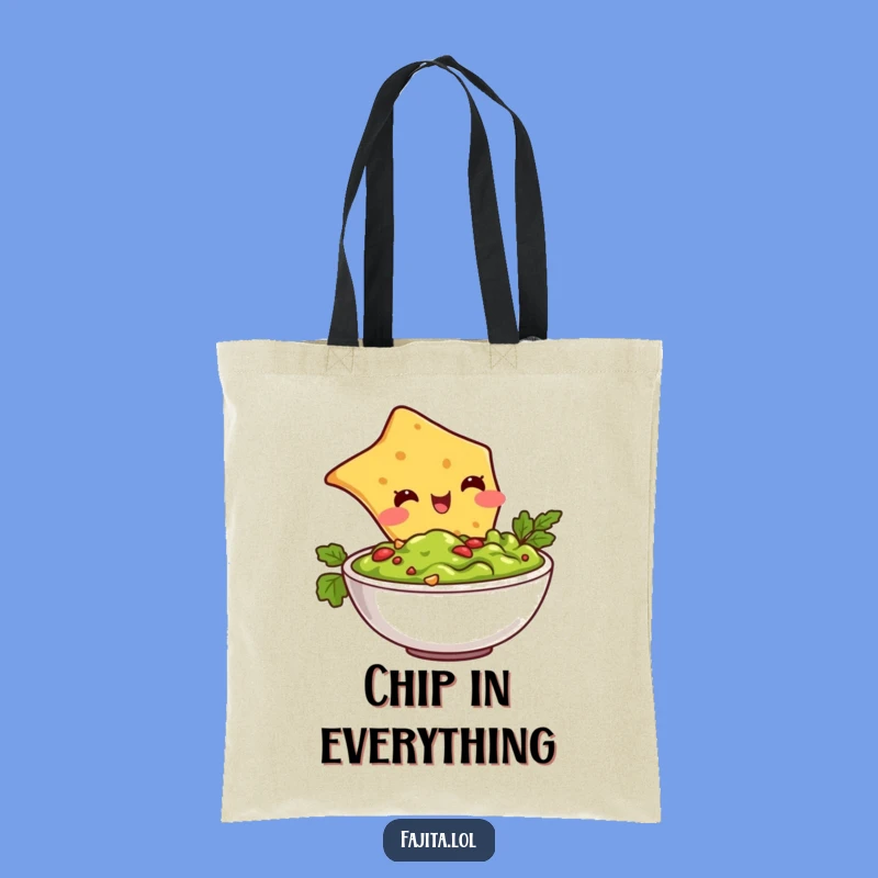 Funny Chip Diving Guacamole Tote Bag: Carry Your Snacks & Smiles in Style