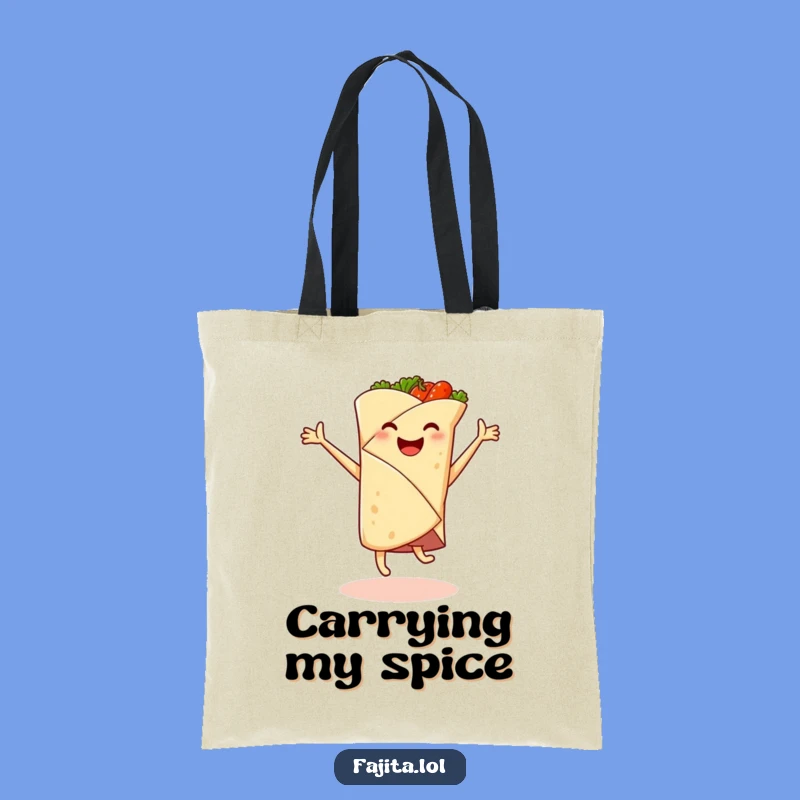 Funny Fajita Wrap Tote Bag - Hilarious Cartwheel Design for Groceries