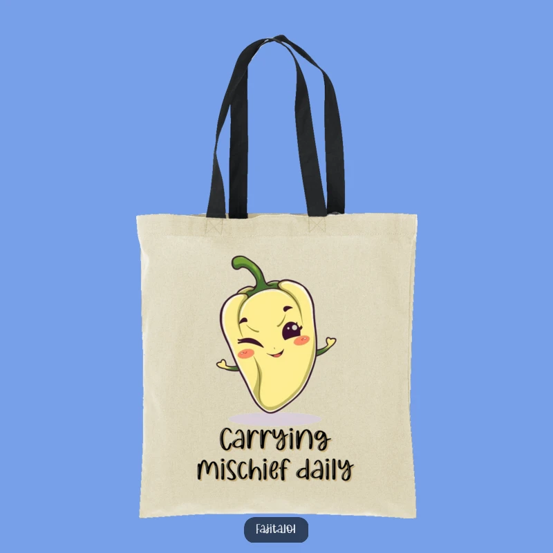 Funny Mischievous Pepper Tote Bag: Playful Character Accessory for Errands