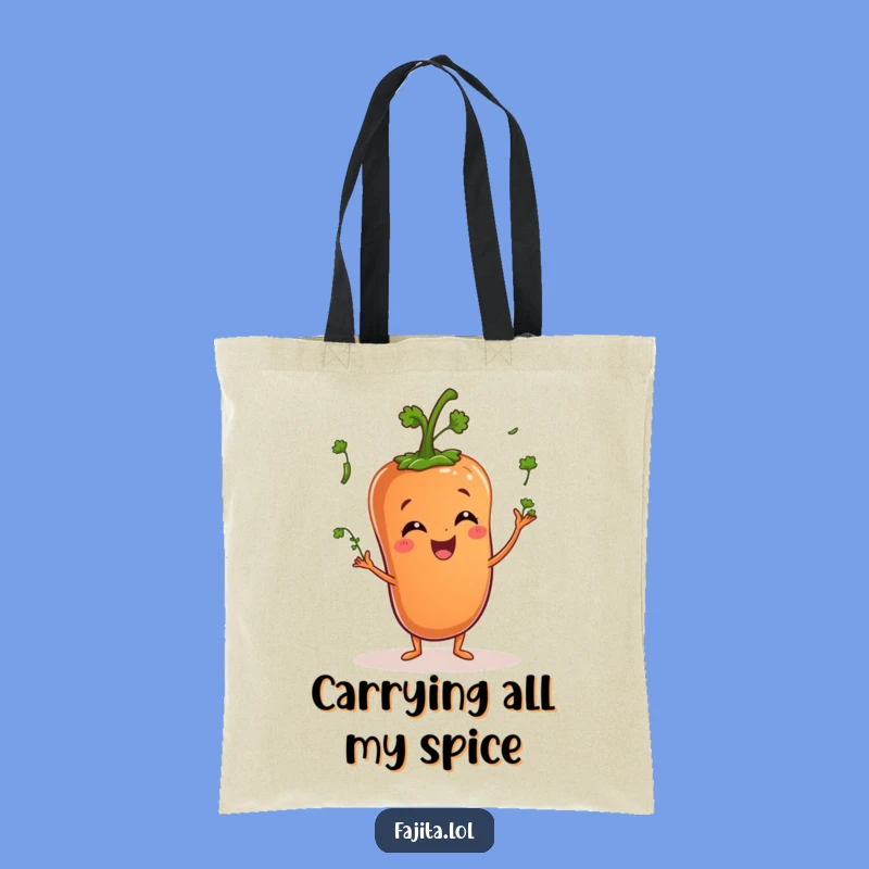 Funny Pepper Juggling Cilantro Tote Bag - Carry Your Greens with Humor