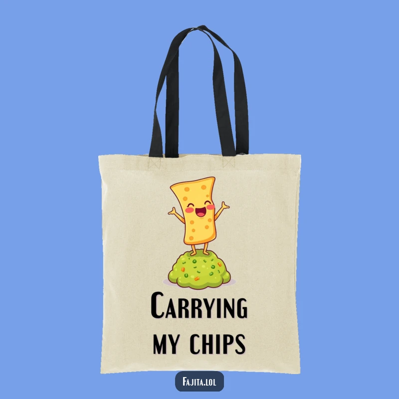 Funny Tortilla Chip Tote Bag: Guacamole Headstand Fiesta Carry-All Gift