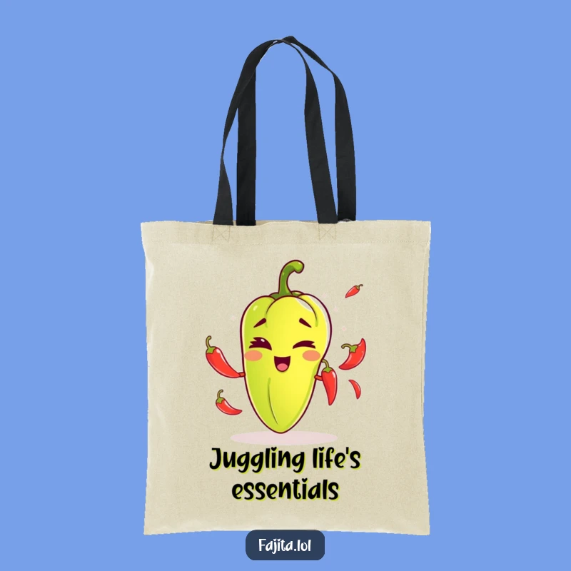 Funny Winking Fajita Pepper Tote Bag: Comedic Carry-All for Spicy Essentials